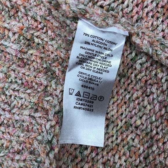 LOFT Knit Light Pink Cozy Multicolour Cotton Blend Cardigan XXS - Picture 4 of 5